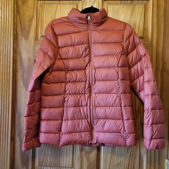 Eddie Bauer Down Winter Orange puffer jacket Coat women's  size Med - Picture 1 of 5
